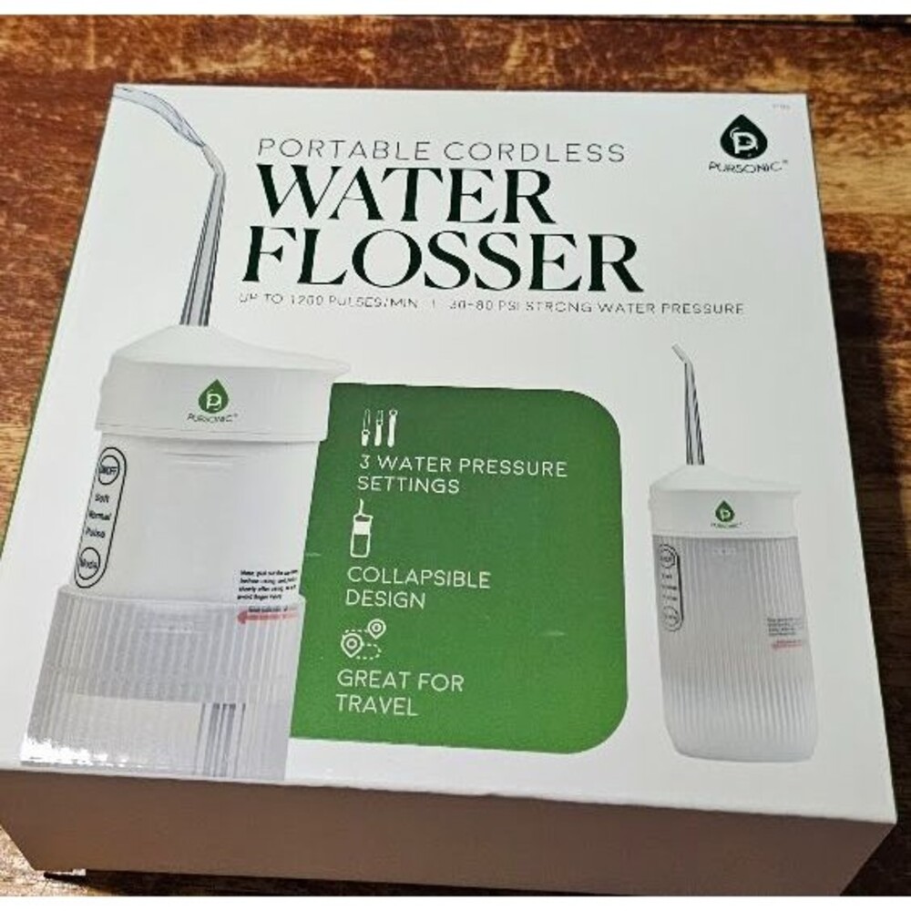 PURSONIC Portable Cordless Water Flosser for Teeth White USB Charger NEW
